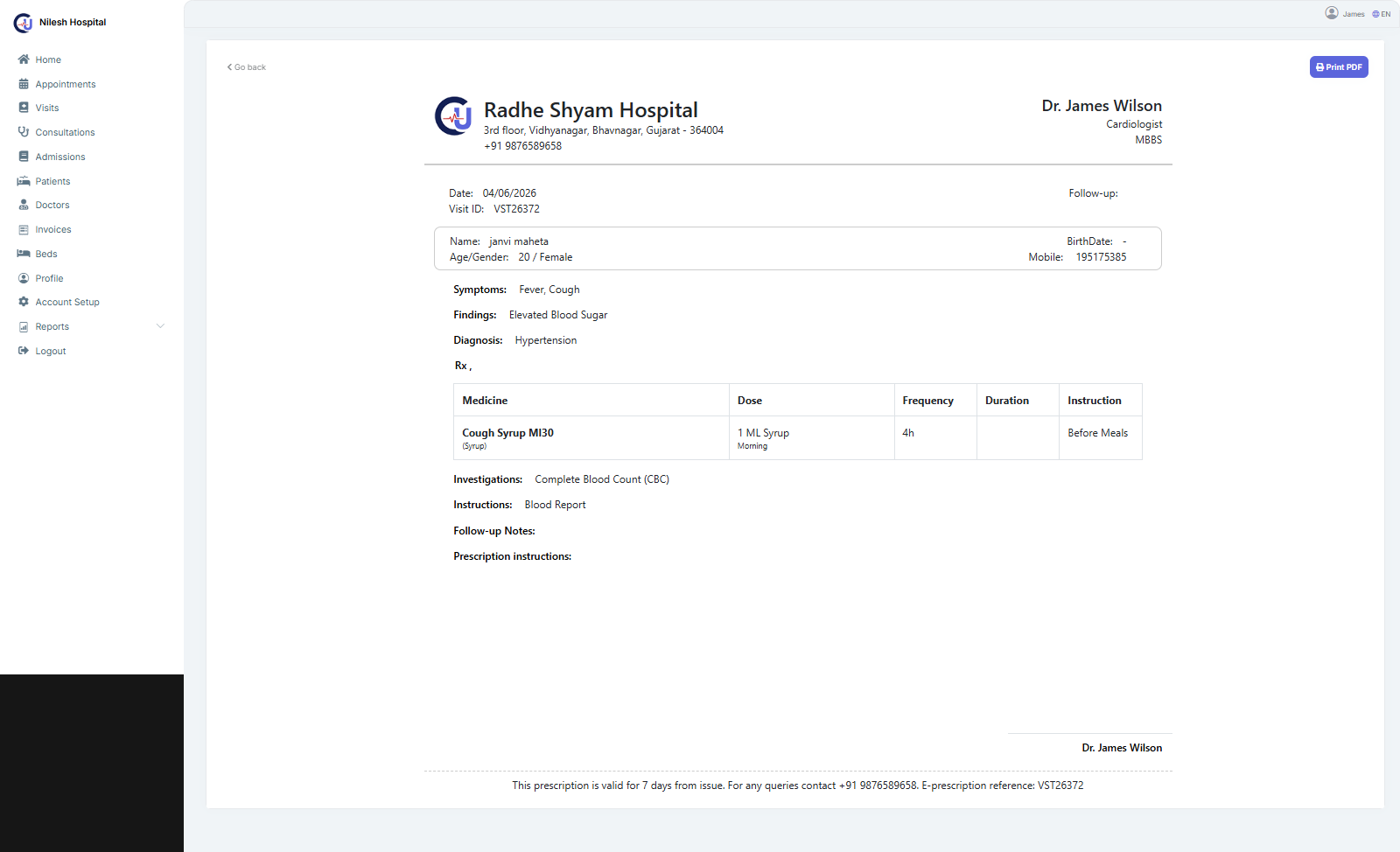 Healthcare Dashboard